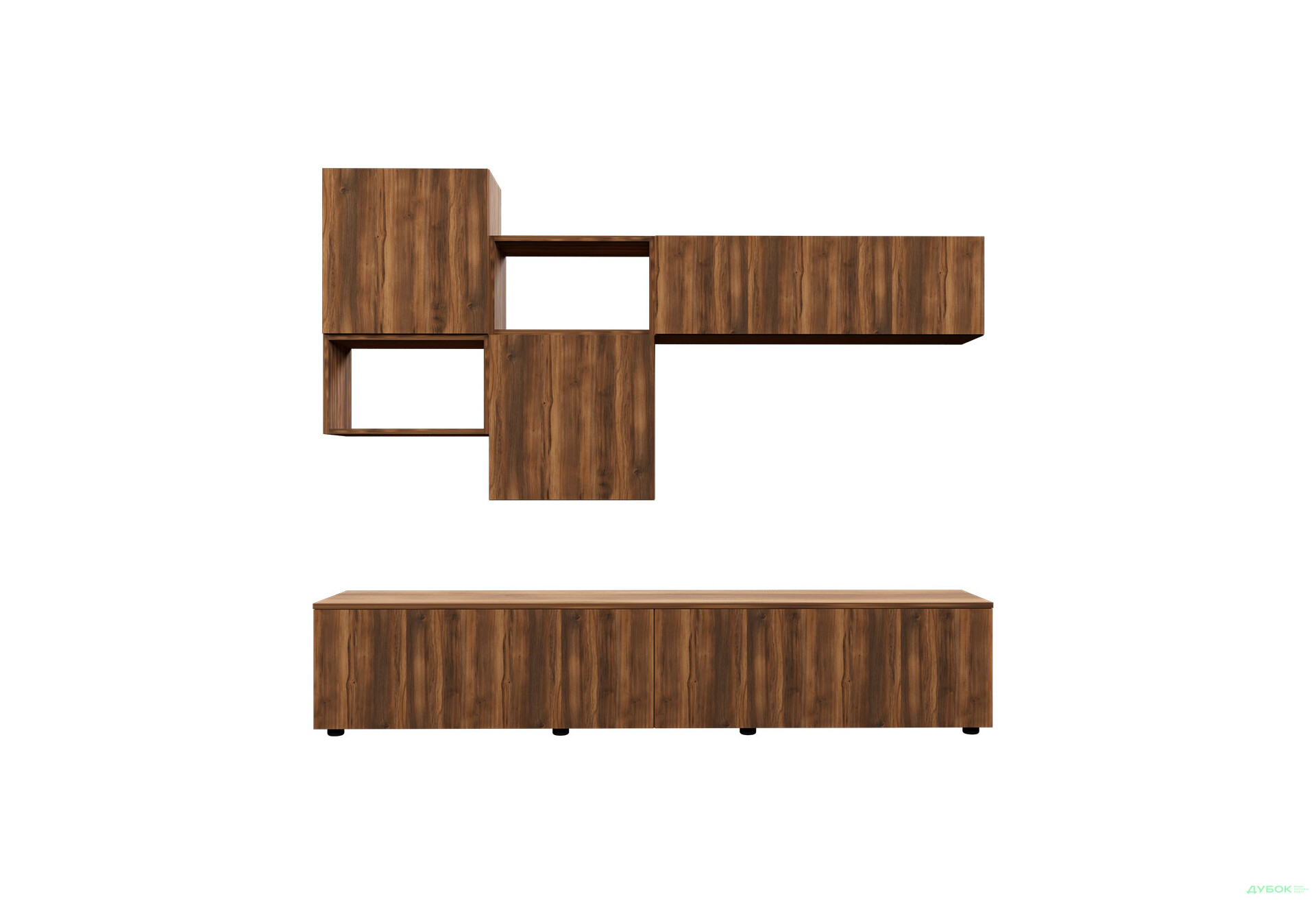 Зображення 2 - Вітальня Viant ВТ-8 з навісними полицями 200 см, бурштин