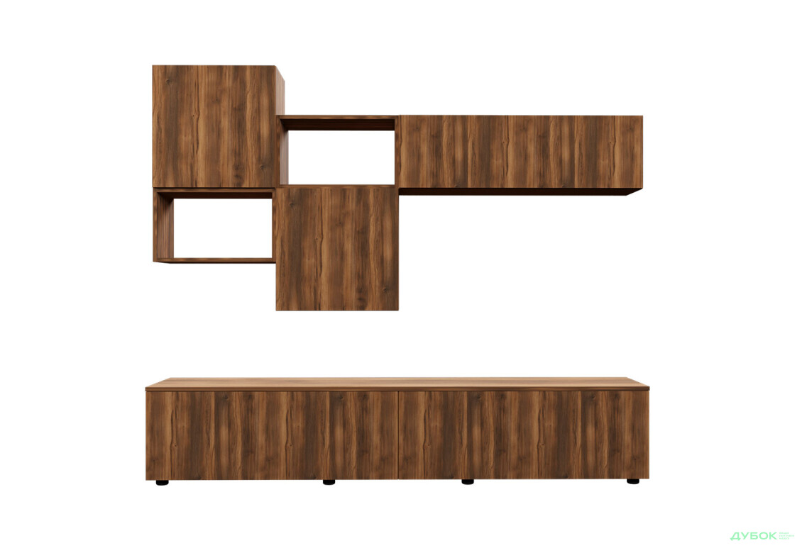 Зображення 2 - Вітальня Viant ВТ-8 з навісними полицями 200 см, бурштин