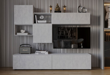 Гостиная Viant ВТ-8 с навесными полками 200 см, индастриал