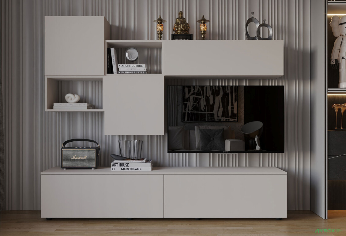 Вітальня Viant ВТ-8 з навісними полицями 200 см, кашемір