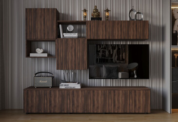 Гостиная Viant ВТ-8 с навесными полками 200 см, ристретто