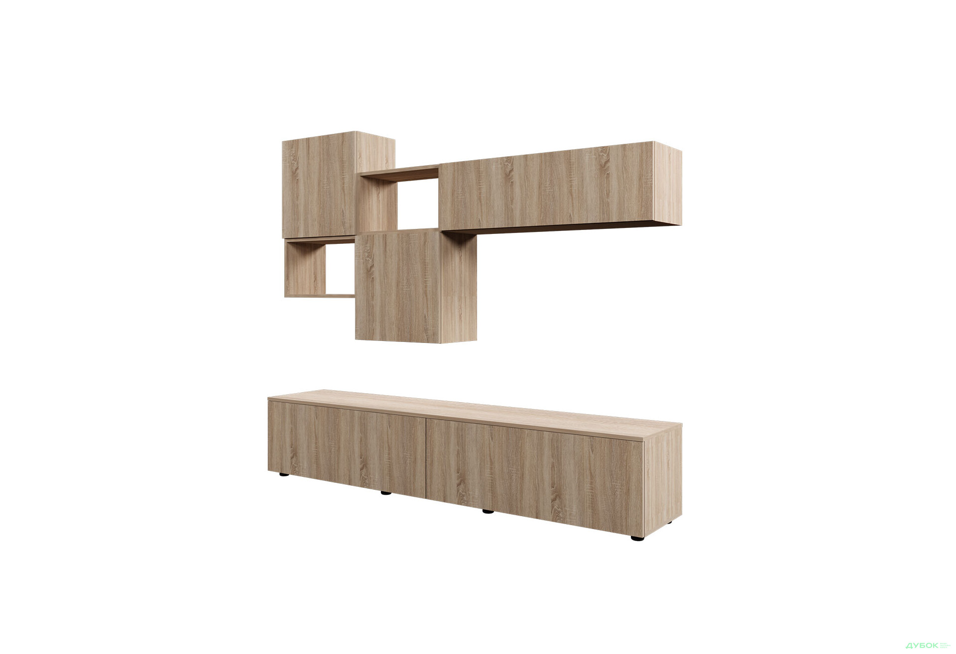 Зображення 2 - Вітальня Viant ВТ-8 з навісними полицями 200 см, дуб сонома