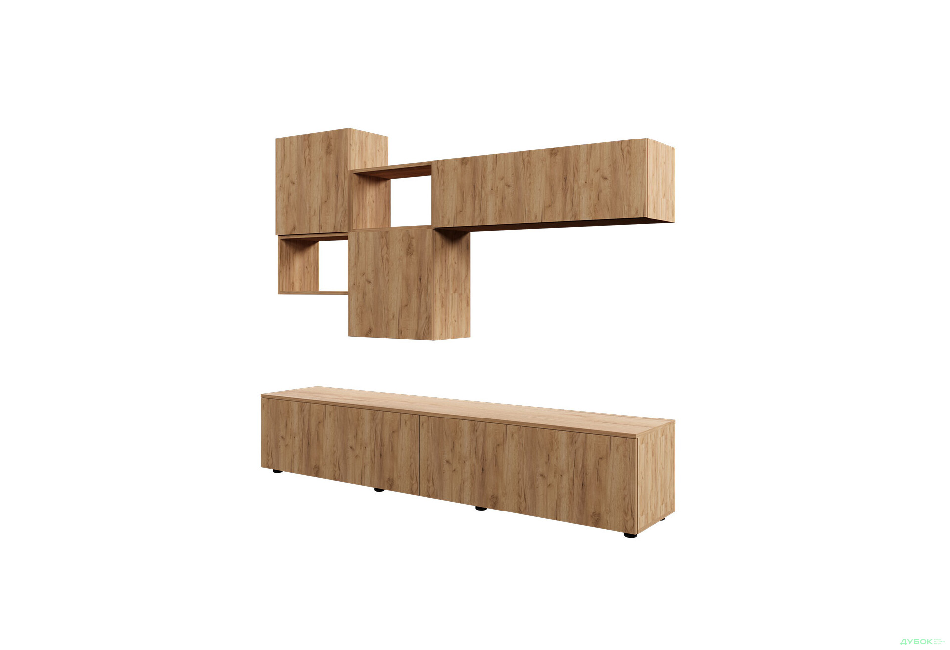 Зображення 2 - Вітальня Viant ВТ-8 з навісними полицями 200 см, дуб тахо