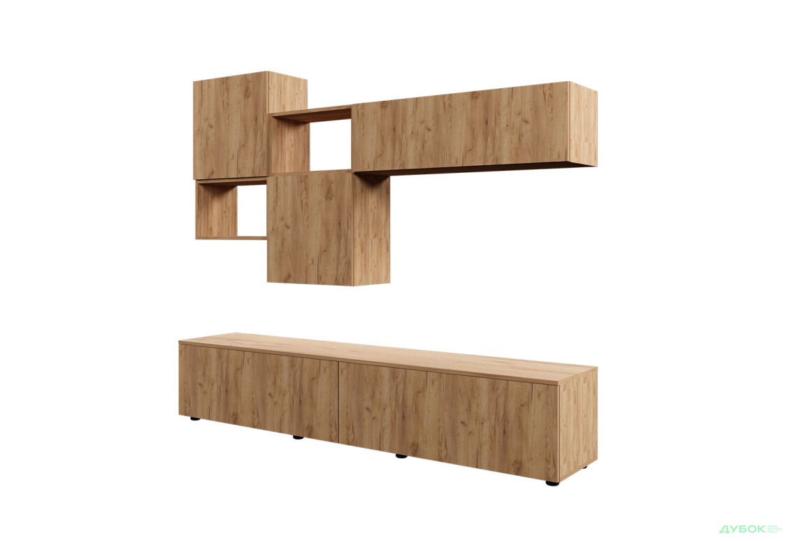Зображення 2 - Вітальня Viant ВТ-8 з навісними полицями 200 см, дуб тахо