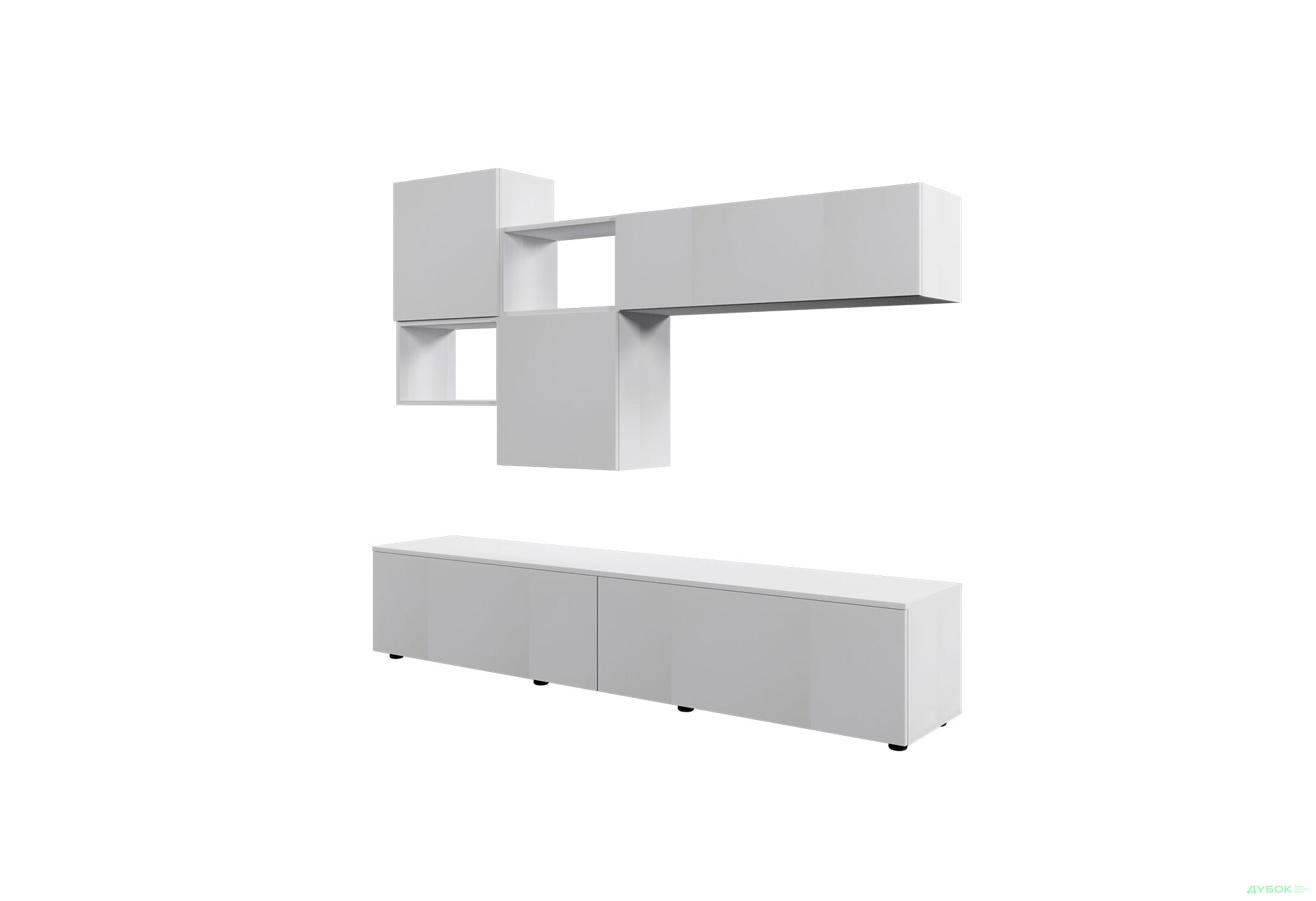 Зображення 2 - Вітальня Viant ВТ-9 з навісними полицями 180 см, біла