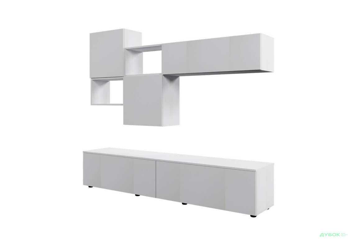 Зображення 2 - Вітальня Viant ВТ-9 з навісними полицями 180 см, біла