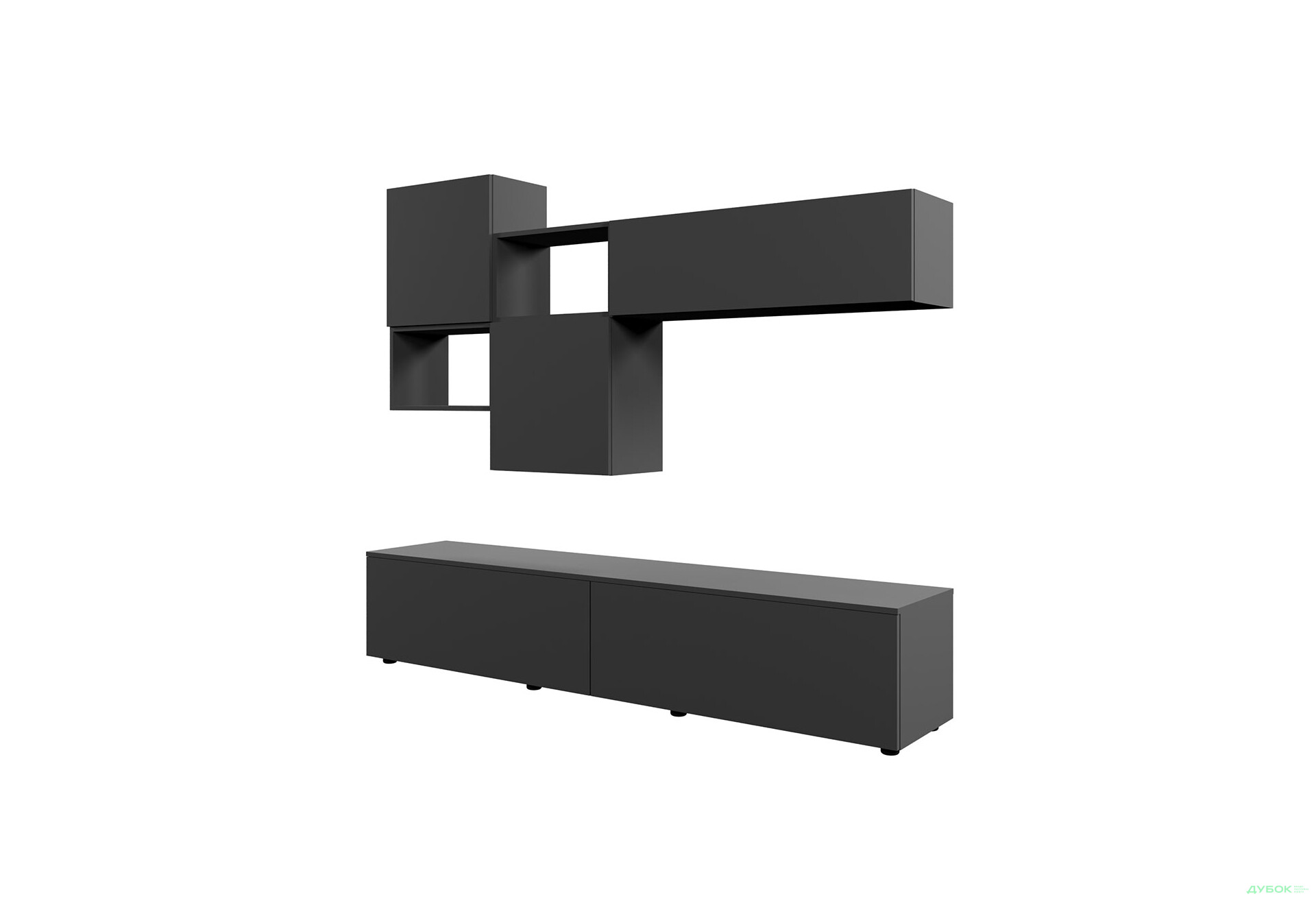 Зображення 3 - Вітальня Viant ВТ-9 з навісними полицями 180 см, антрацит