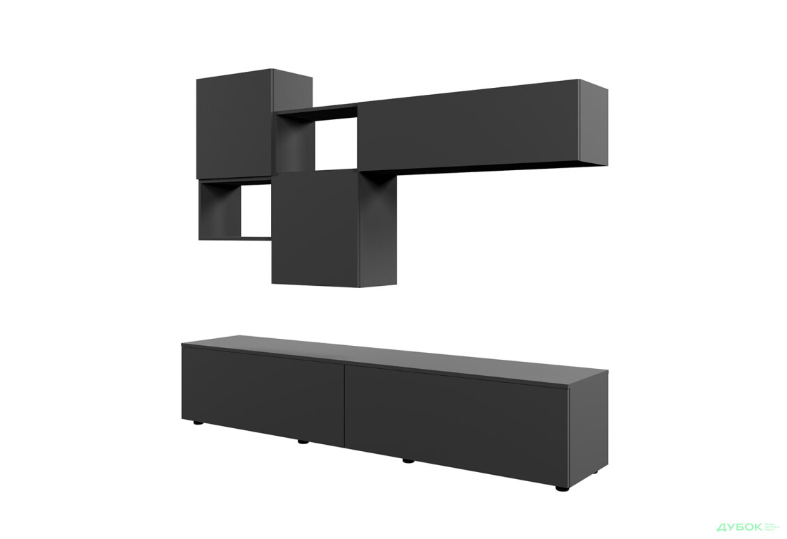 Зображення 3 - Вітальня Viant ВТ-9 з навісними полицями 180 см, антрацит