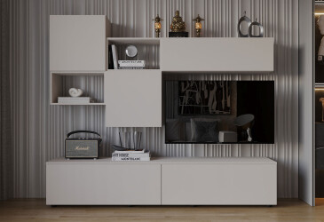 Гостиная Viant ВТ-9 с навесными полками 180 см, кашемир