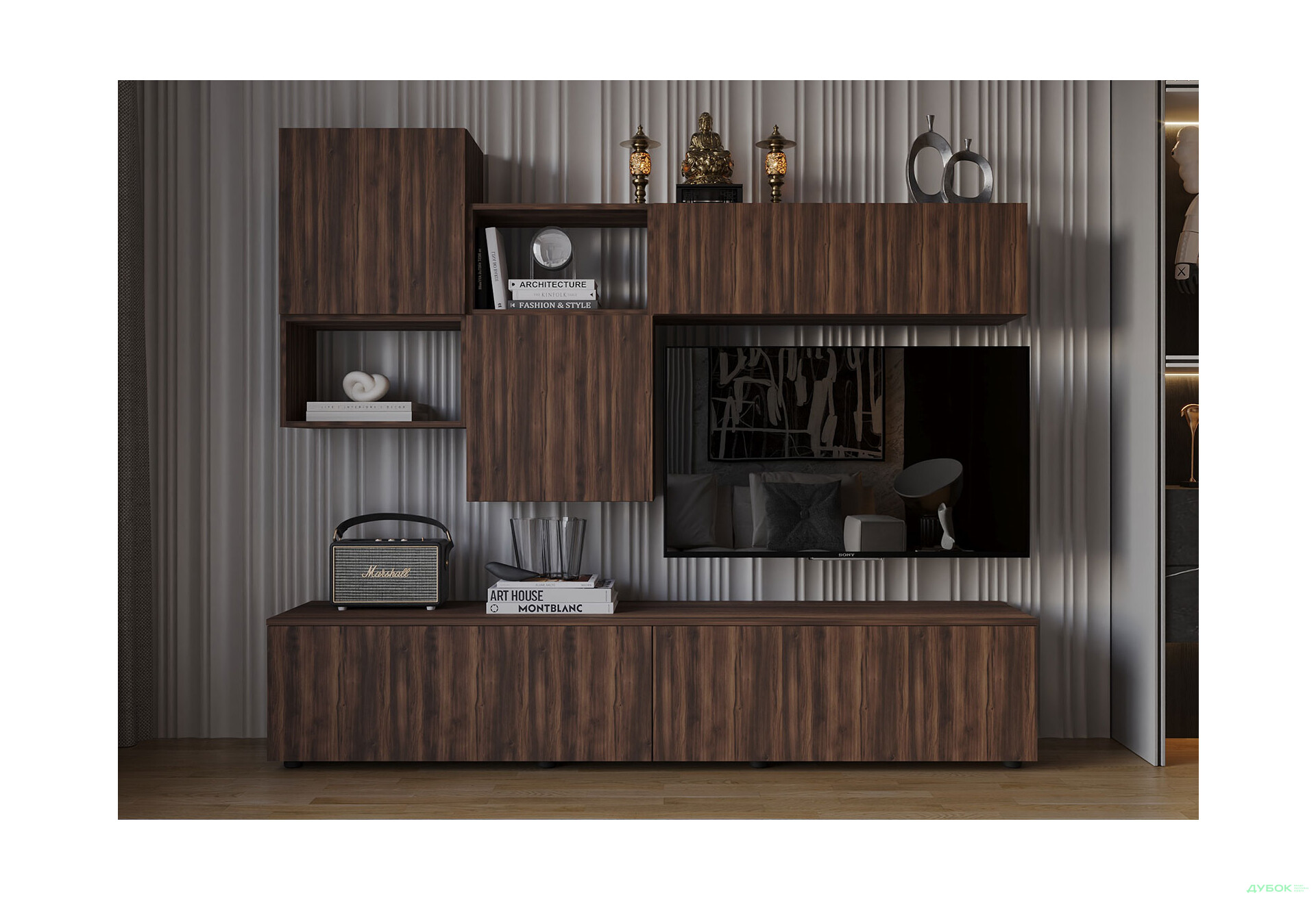 Зображення 1 - Вітальня Viant ВТ-9 з навісними полицями 180 см, рістретто