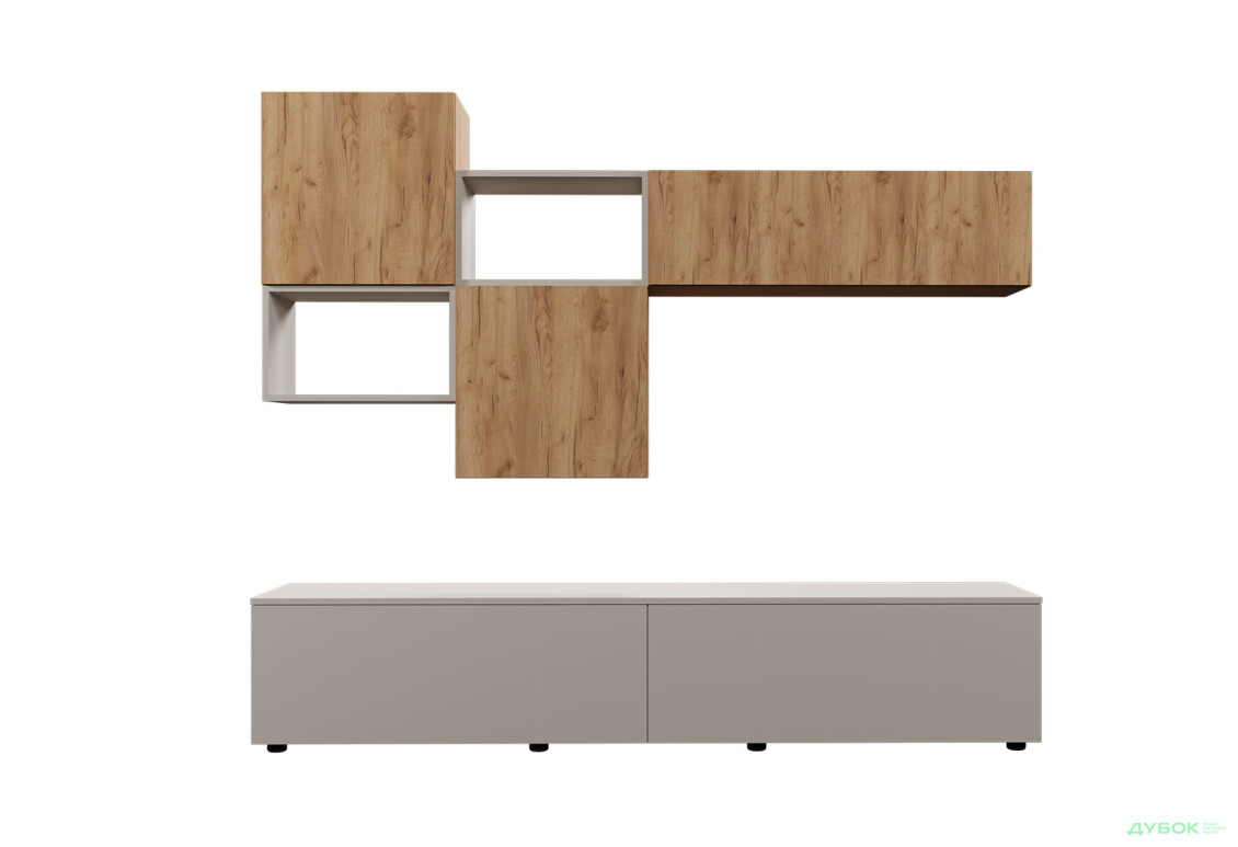 Зображення 2 - Вітальня Viant ВТ-9 з навісними полицями 180 см, дуб тахо / кашемір