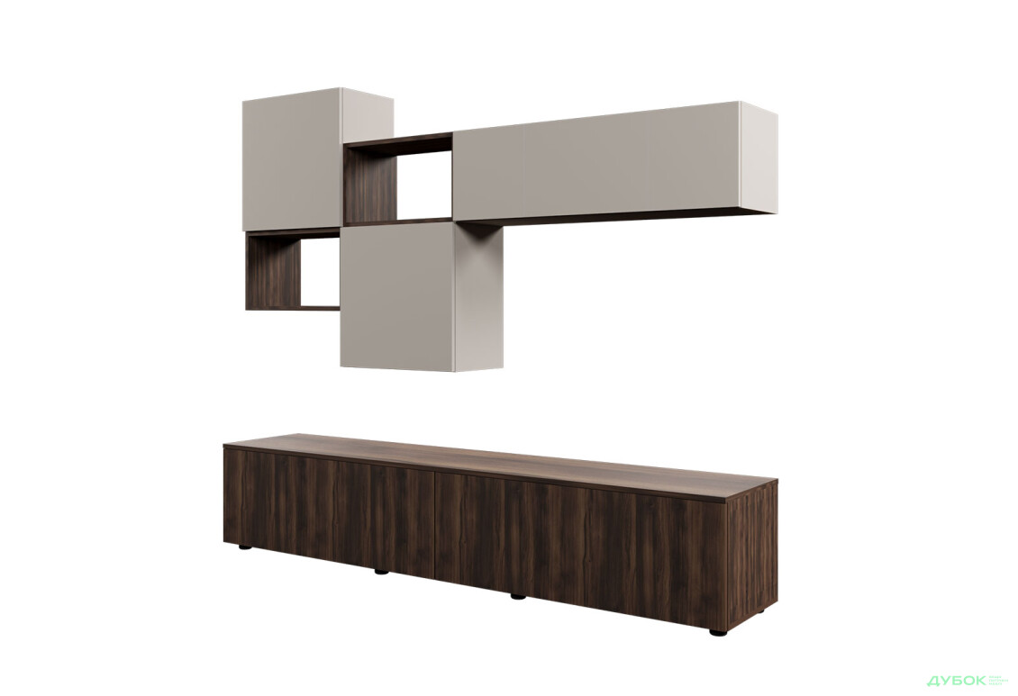 Зображення 2 - Вітальня Viant ВТ-9 з навісними полицями 200 см, кашемір / дуб рістретто