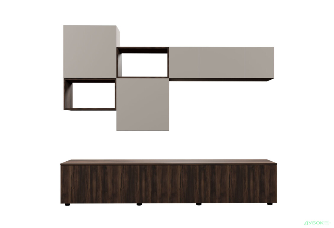 Зображення 3 - Вітальня Viant ВТ-9 з навісними полицями 200 см, кашемір / дуб рістретто