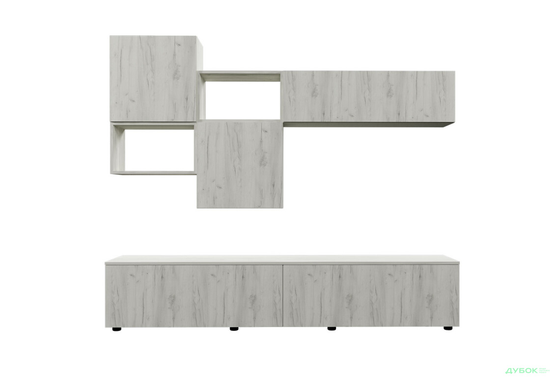 Зображення 3 - Вітальня Viant ВТ-9 з навісними полицями 200 см, дуб крафт білий