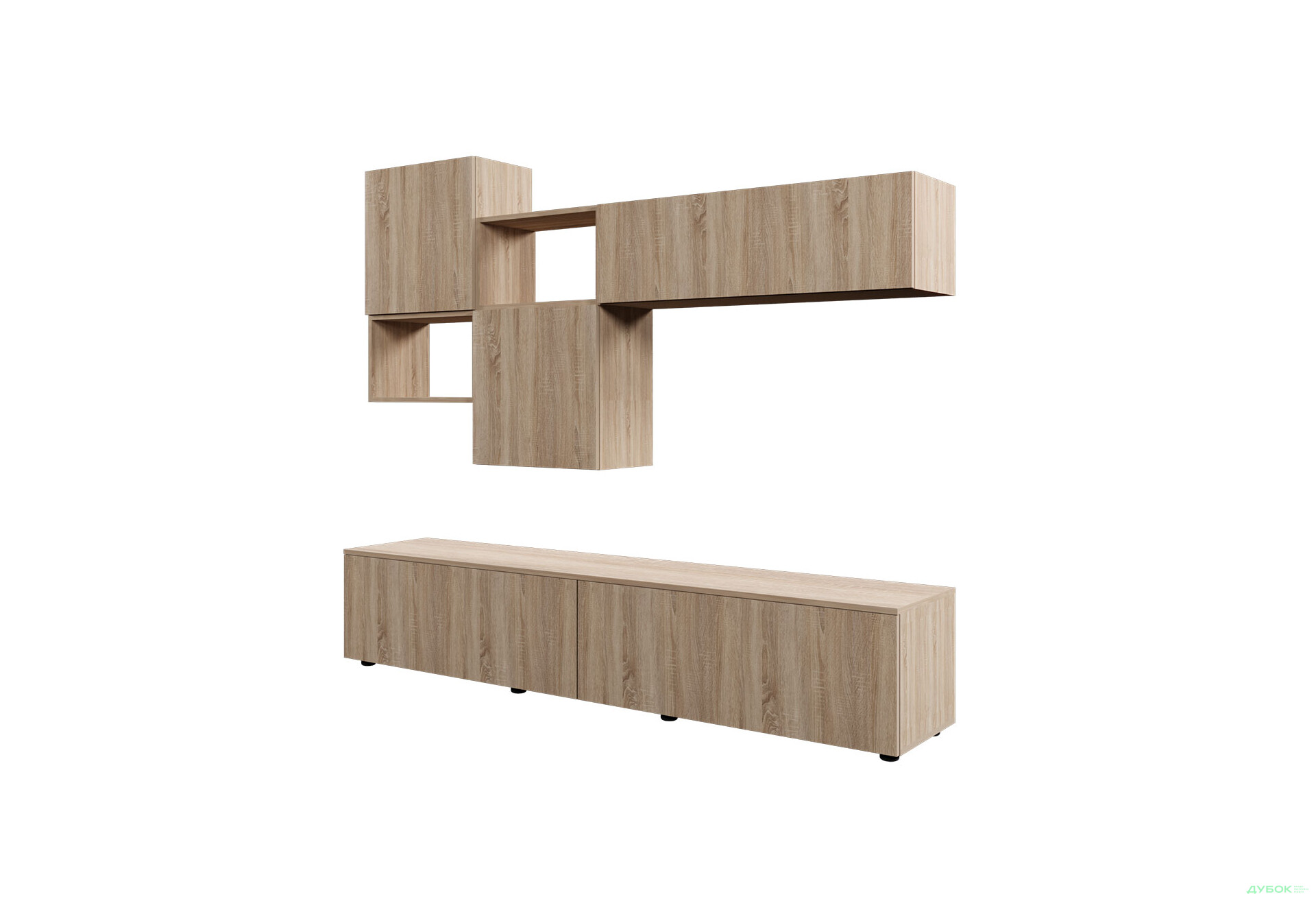 Зображення 2 - Вітальня Viant ВТ-9 з навісними полицями 200 см, дуб сонома