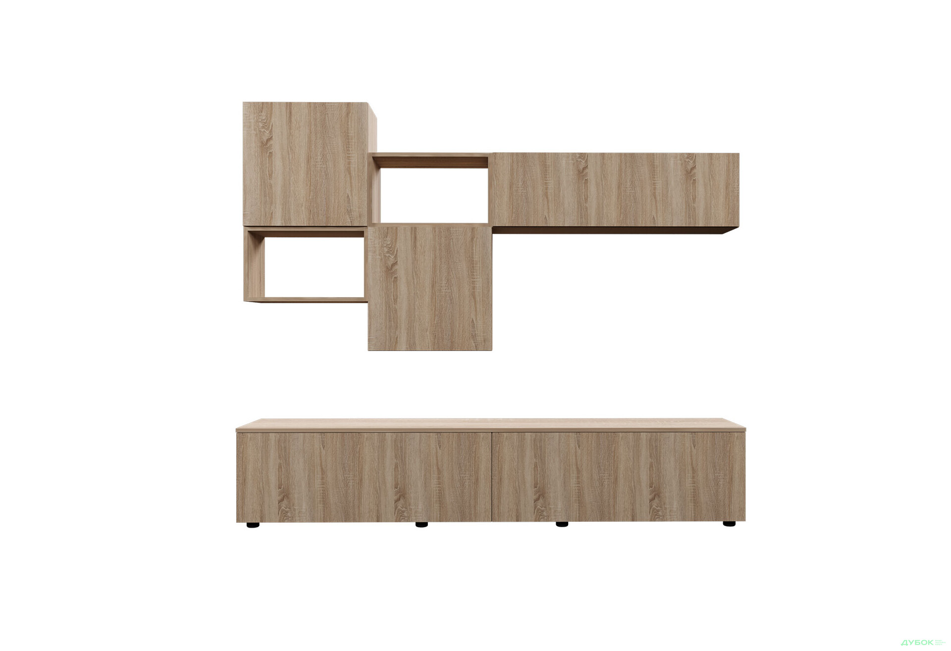 Зображення 3 - Вітальня Viant ВТ-9 з навісними полицями 200 см, дуб сонома