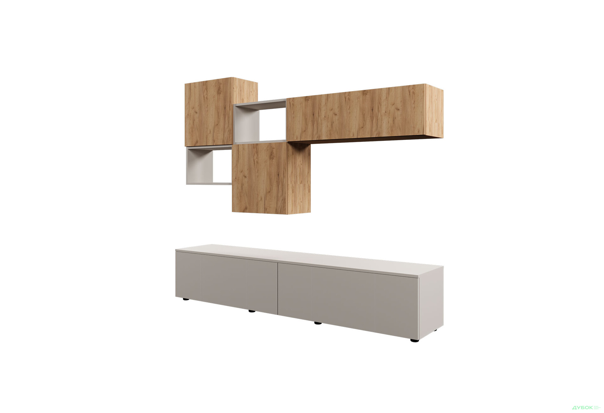 Зображення 3 - Вітальня Viant ВТ-9 з навісними полицями 200 см, дуб тахо / кашемір