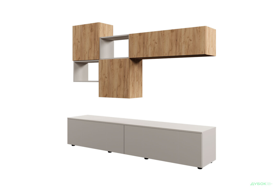 Зображення 3 - Вітальня Viant ВТ-9 з навісними полицями 200 см, дуб тахо / кашемір