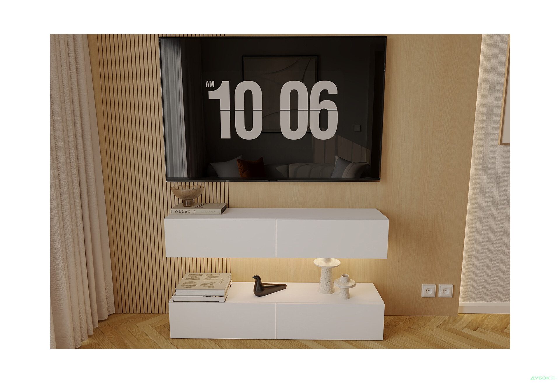 Изображение 1 - Гостиная Viant ВТ-10 с подвесными полками 120 см, белая