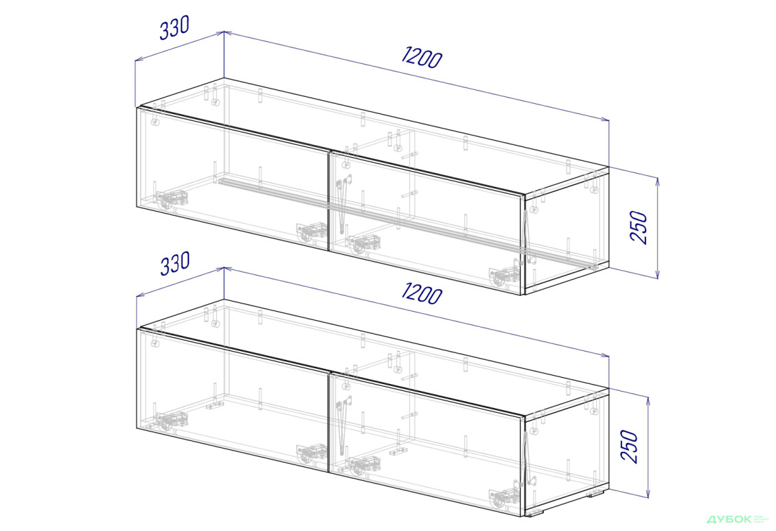 Изображение 4 - Гостиная Viant ВТ-10 с подвесными полками 120 см, белая