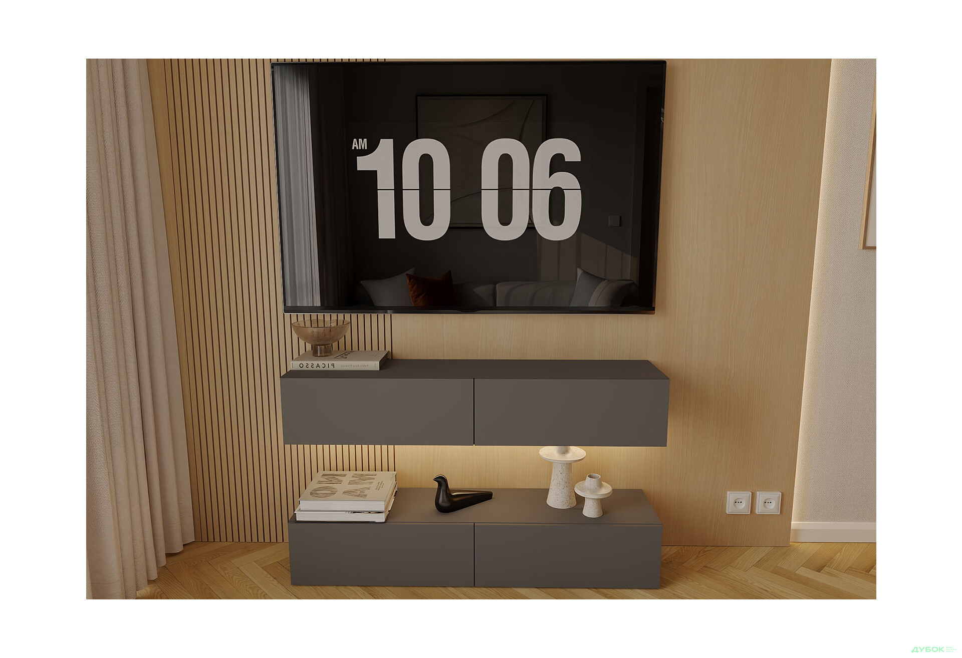 Изображение 1 - Гостиная Viant ВТ-10 с подвесными полками 120 см, антрацит