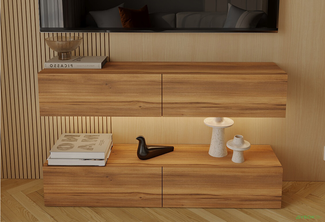 Изображение 2 - Гостиная Viant ВТ-10 с подвесными полками 120 см, янтарь