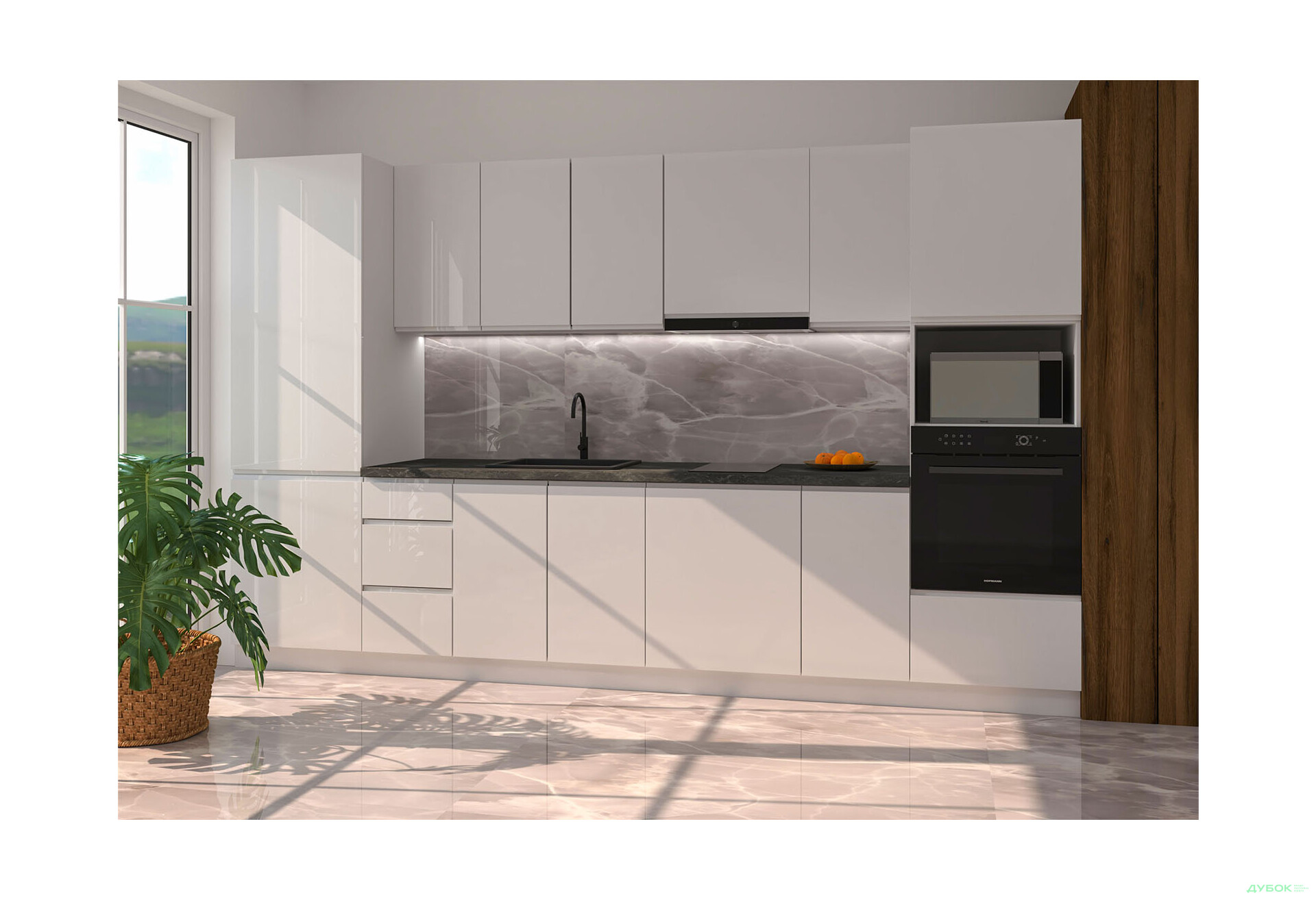 Изображение 1 - Кухня Миллениум / Millenium Premium 3.4 МироМарк Белый глянец, корп. белый