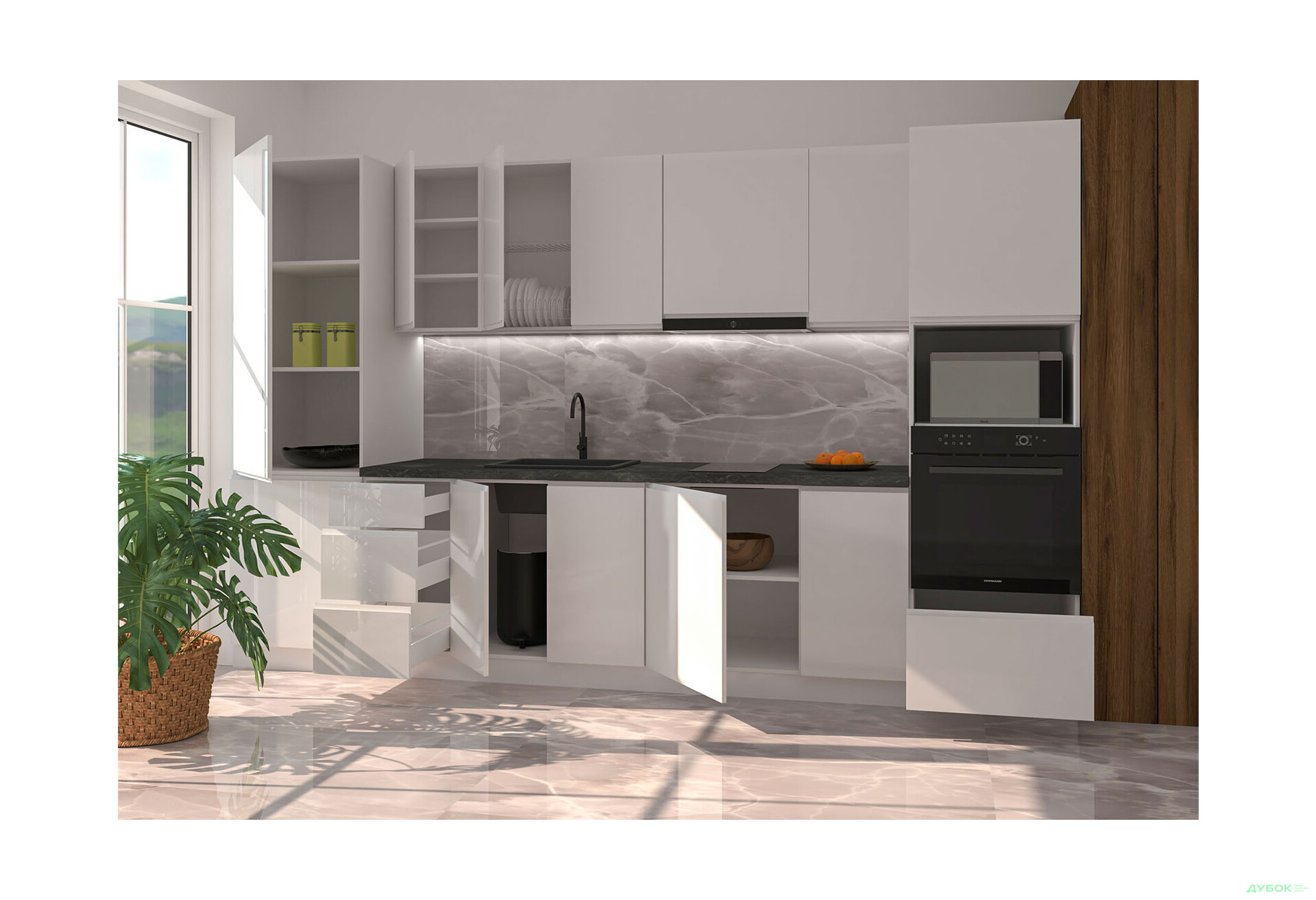 Изображение 4 - Кухня Миллениум / Millenium Premium 3.4 МироМарк Белый глянец, корп. белый