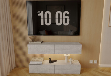 Гостиная Viant ВТ-10 с подвесными полками 120 см, индастриал