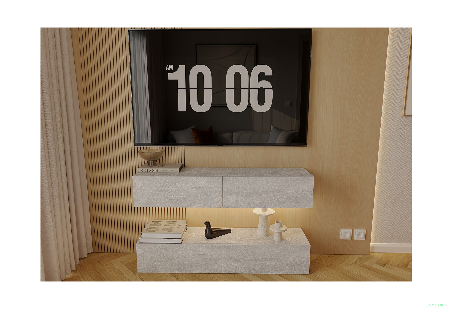 Изображение 1 - Гостиная Viant ВТ-10 с подвесными полками 120 см, индастриал