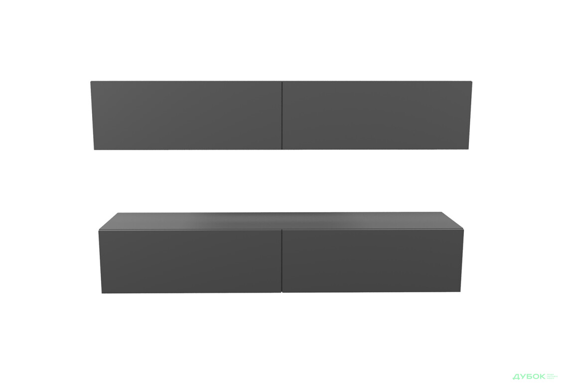 Зображення 2 - Вітальня Viant ВТ-10 з навісними полицями 140 см, антрацит