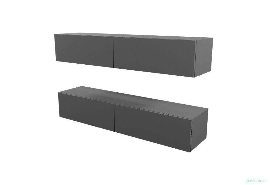 Зображення 3 - Вітальня Viant ВТ-10 з навісними полицями 140 см, антрацит