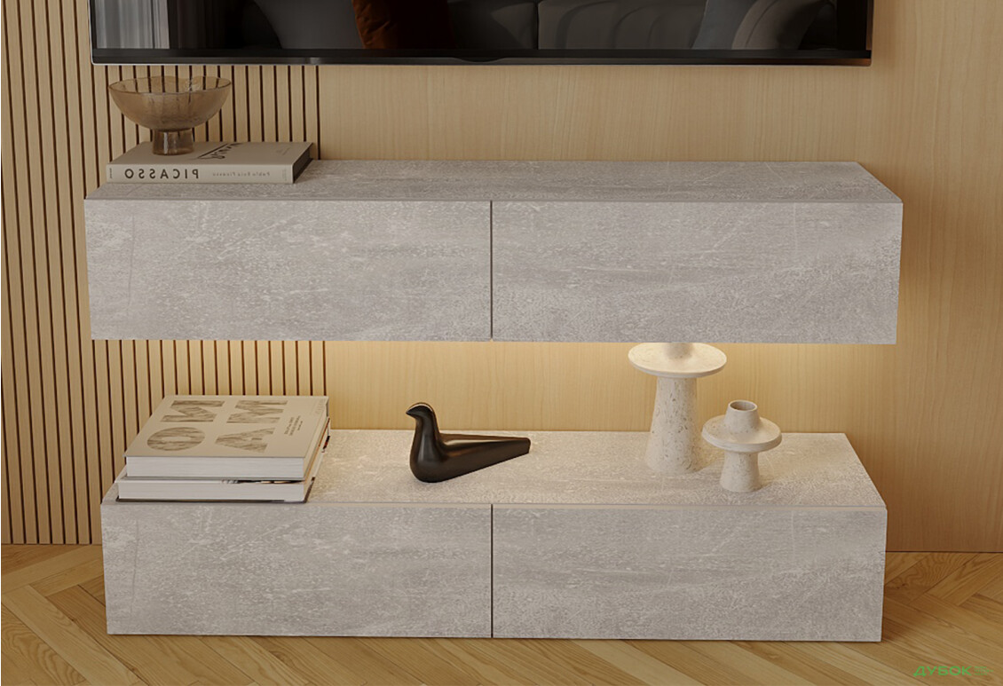 Зображення 3 - Вітальня Viant ВТ-10 з навісними полицями 140 см, індастріал