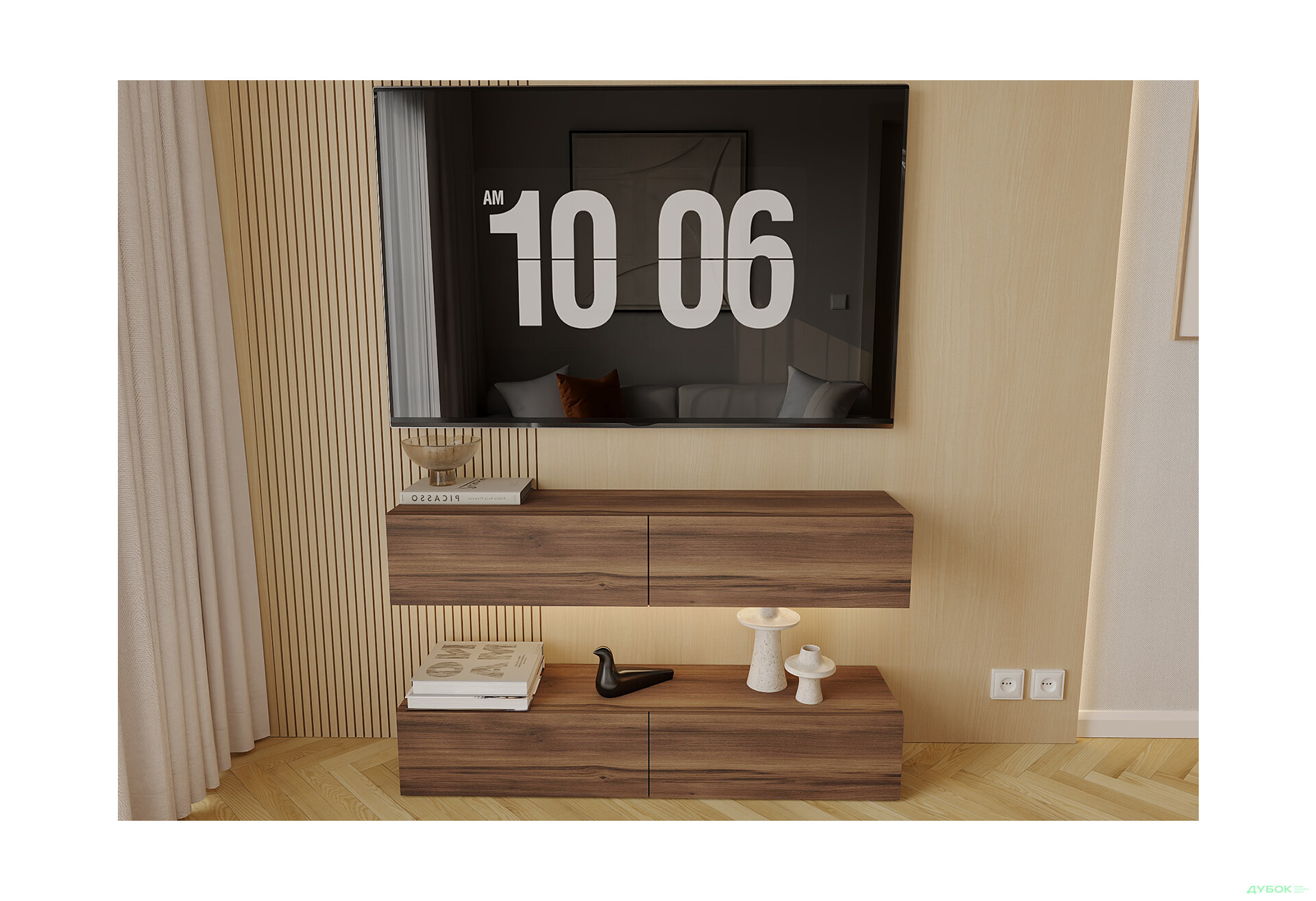 Зображення 1 - Вітальня Viant ВТ-10 з навісними полицями 140 см, рістретто