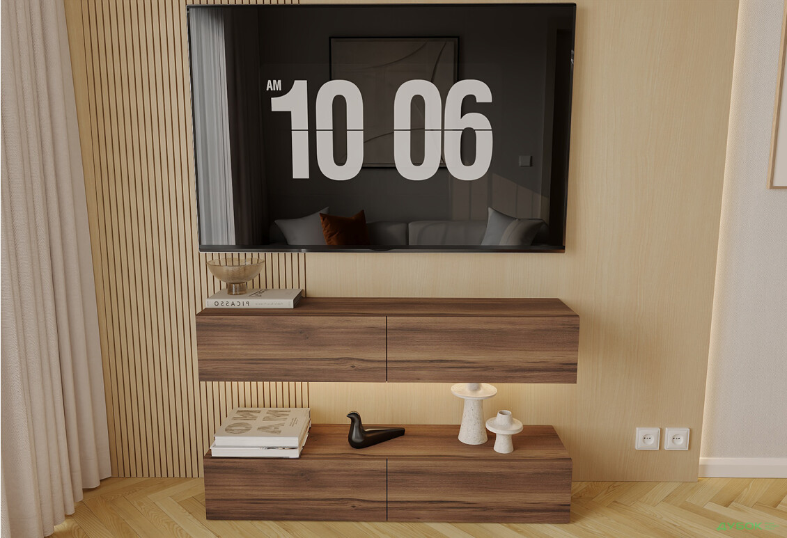 Вітальня Viant ВТ-10 з навісними полицями 140 см, рістретто