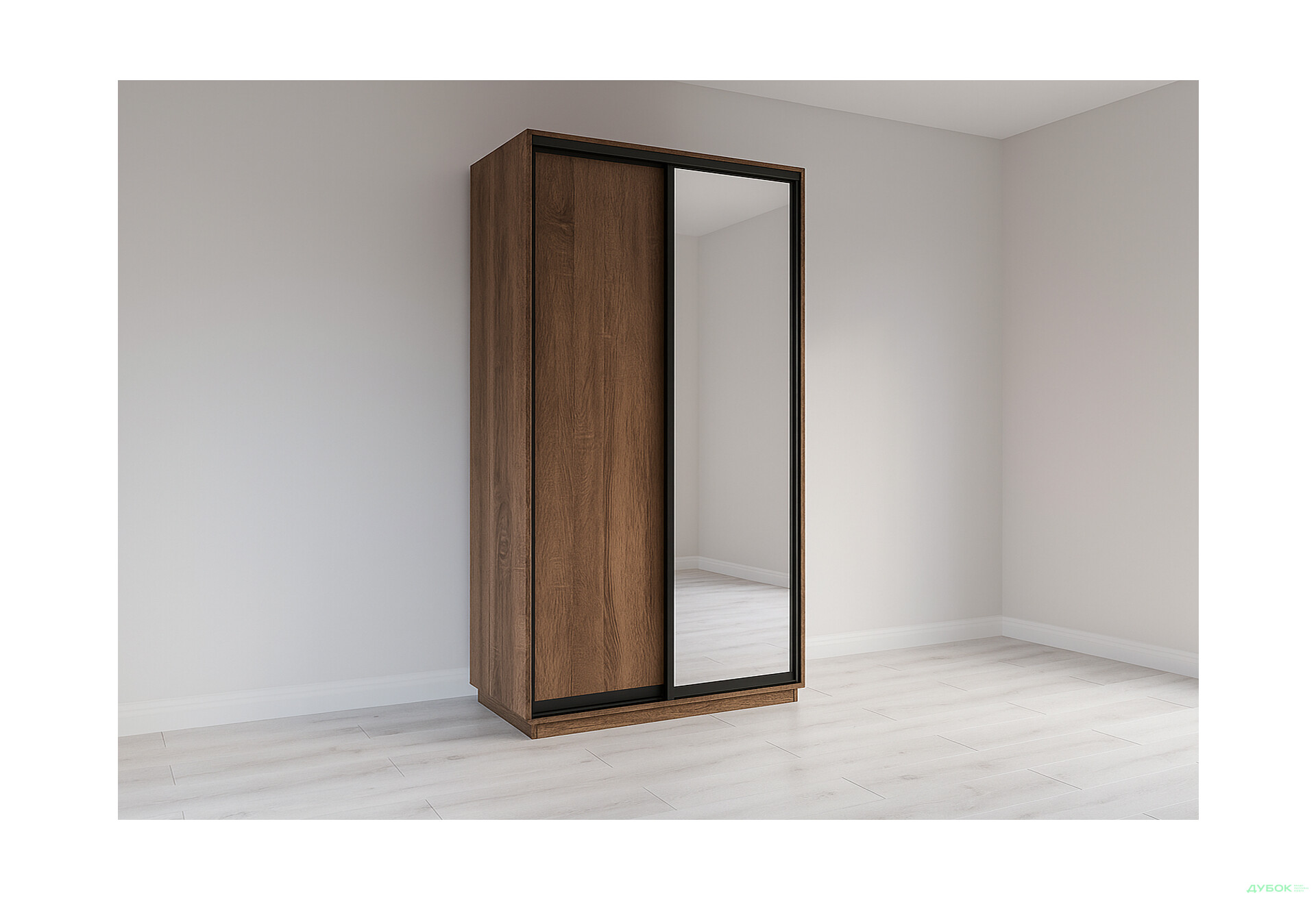 Зображення 1 - Шафа-купе Garant 2-дверна з дзеркалом 120x220x60 см дуб крафт табако