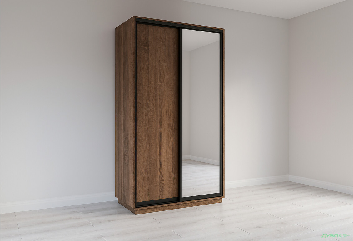 Шафа-купе Garant 2-дверна з дзеркалом 120x220x60 см дуб крафт табако