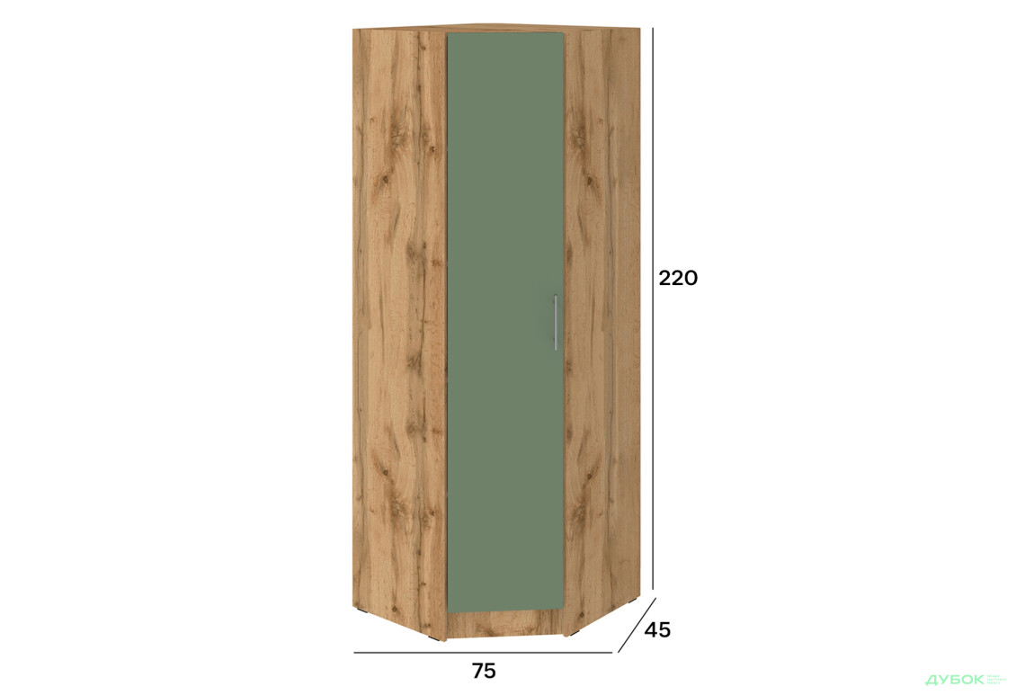 Зображення 8 - Шафа Київський стандарт МВ-4 кутова 1-дверна 75x45x220 см