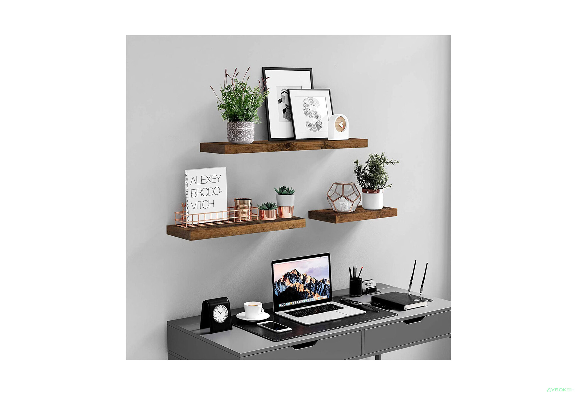 Изображение 2 - Полка 80 см LWS28BX дуб рустикальный коричневый Креденс Фениче