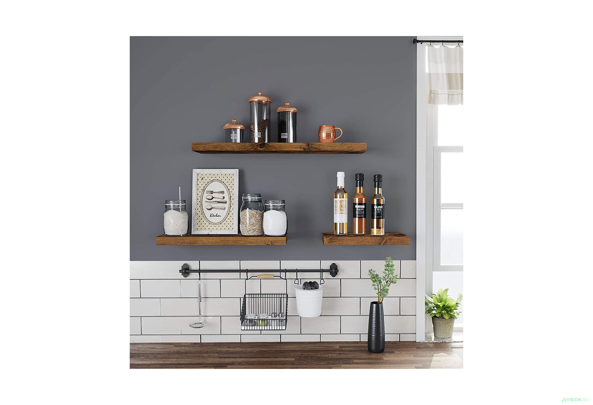 Изображение 3 - Полка 80 см LWS28BX дуб рустикальный коричневый Креденс Фениче