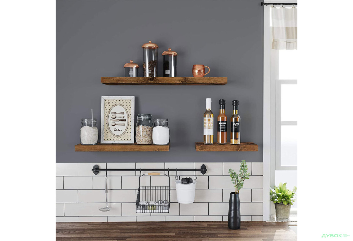 Изображение 3 - Полка 80 см LWS28BX дуб рустикальный коричневый Креденс Фениче