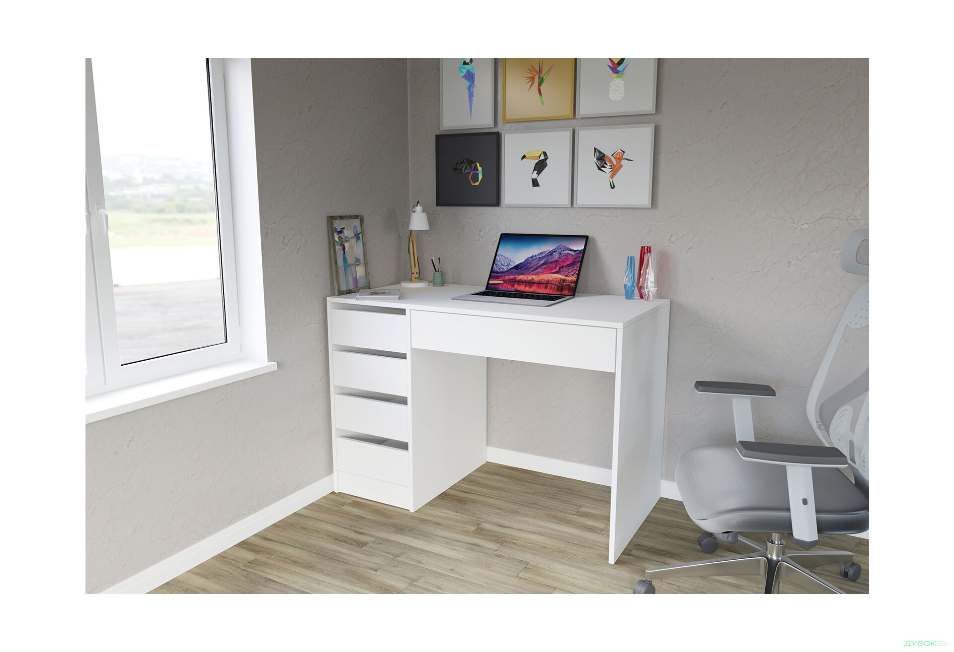 Изображение 2 - Письменный стол Профи L с ящиками Белый Garant