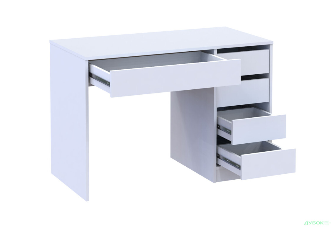 Зображення 5 - Письмовий стіл Профі R з шухлядами Білий Garant