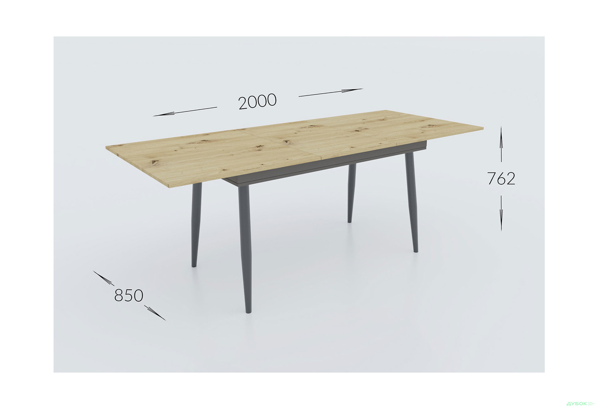 Изображение 5 - Стол обеденный Сити раскладной 150х85 дуб артизан / антрацит Garant