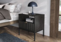 Зображення 2 - Тумба приліжкова Kredens furniture Nova / Нова S54 з полицею та шухлядою 54 см, чорні ніжки / золоті ручки, чорна