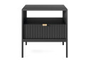 Зображення 3 - Тумба приліжкова Kredens furniture Nova / Нова S54 з полицею та шухлядою 54 см, чорні ніжки / золоті ручки, чорна