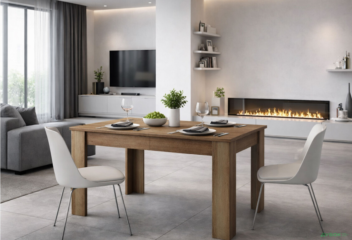 Зображення 2 - Стіл столовий Kredens furniture Sky / Скай L140 розкладний 140 / 180 см, дуб рів'єра