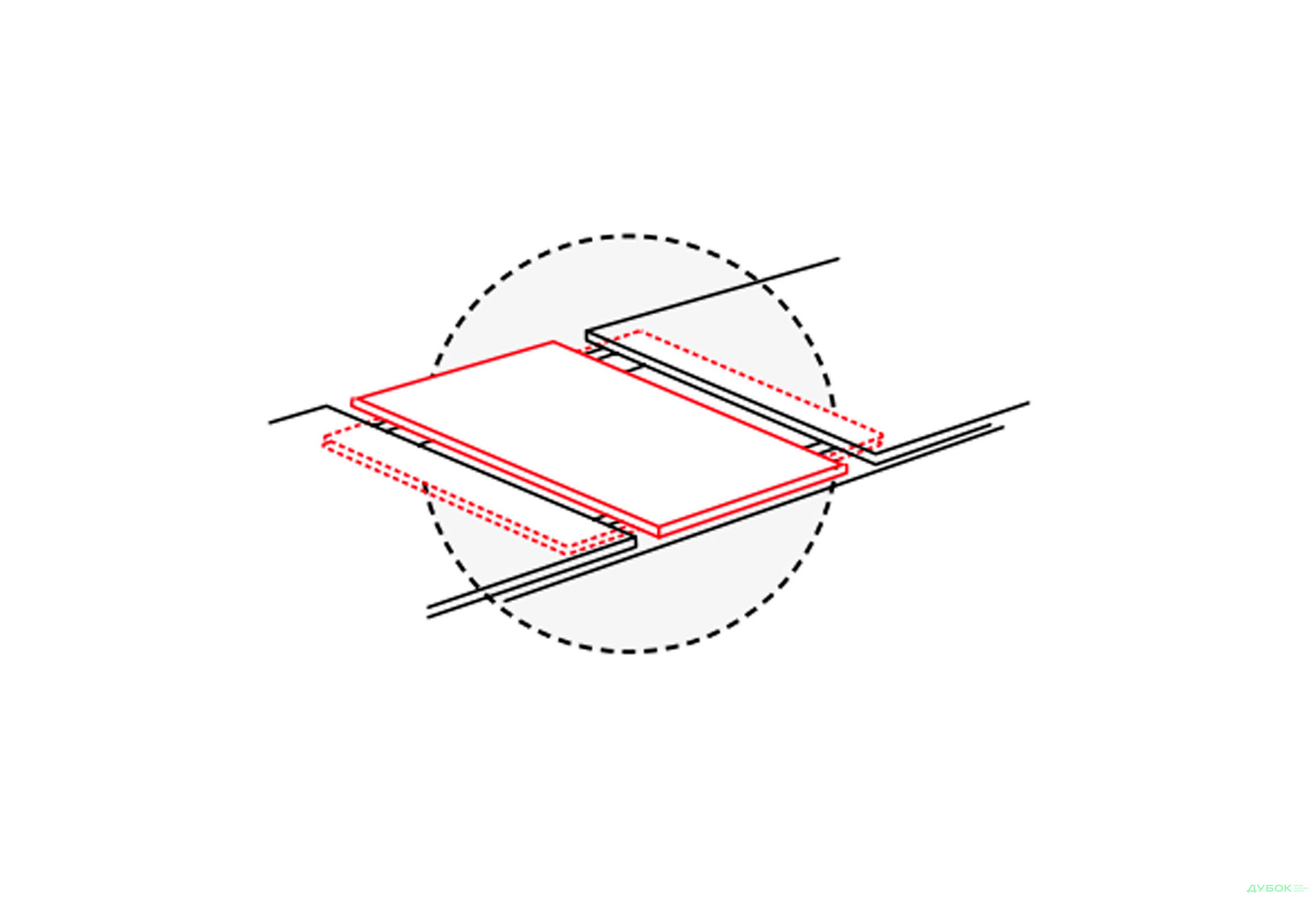 Зображення 5 - Стіл столовий Kredens furniture Diego II / Дієго ІІ розкладний 105/140 дуб сонома МДФ / дерево