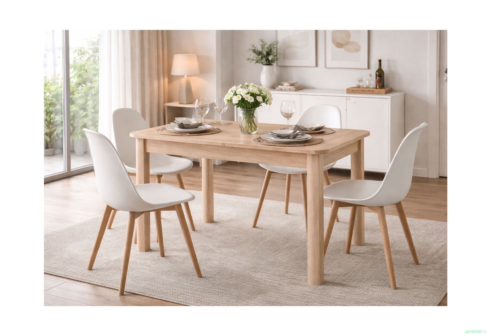 Зображення 2 - Стіл столовий Kredens furniture Diego II / Дієго ІІ розкладний 105/140 дуб сонома МДФ / дерево