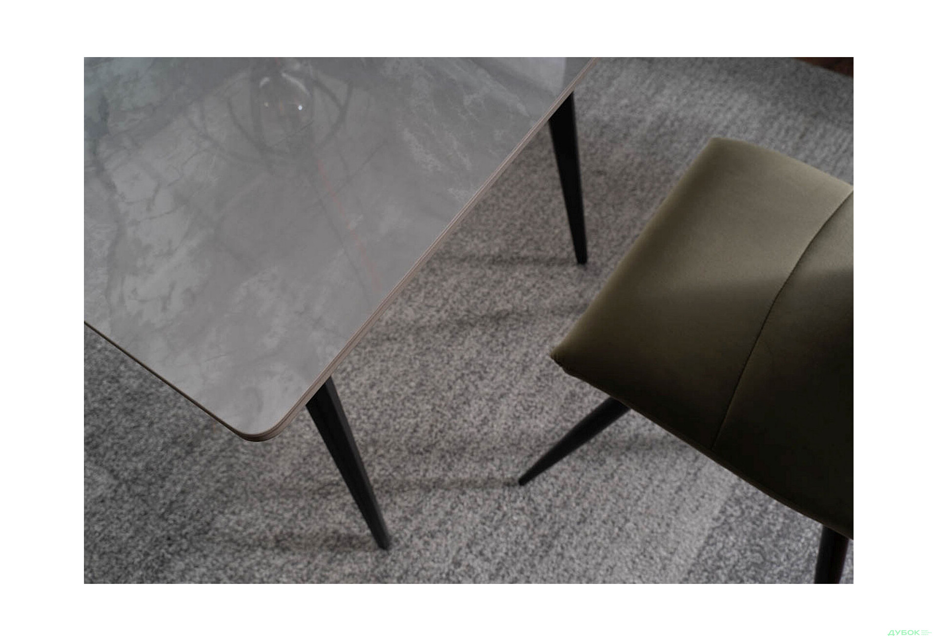 Изображение 9 - Стол столовый Креденс Фениче Ivy / Иви нераскладной 140 см, мраморный эффект, серый / черный мат